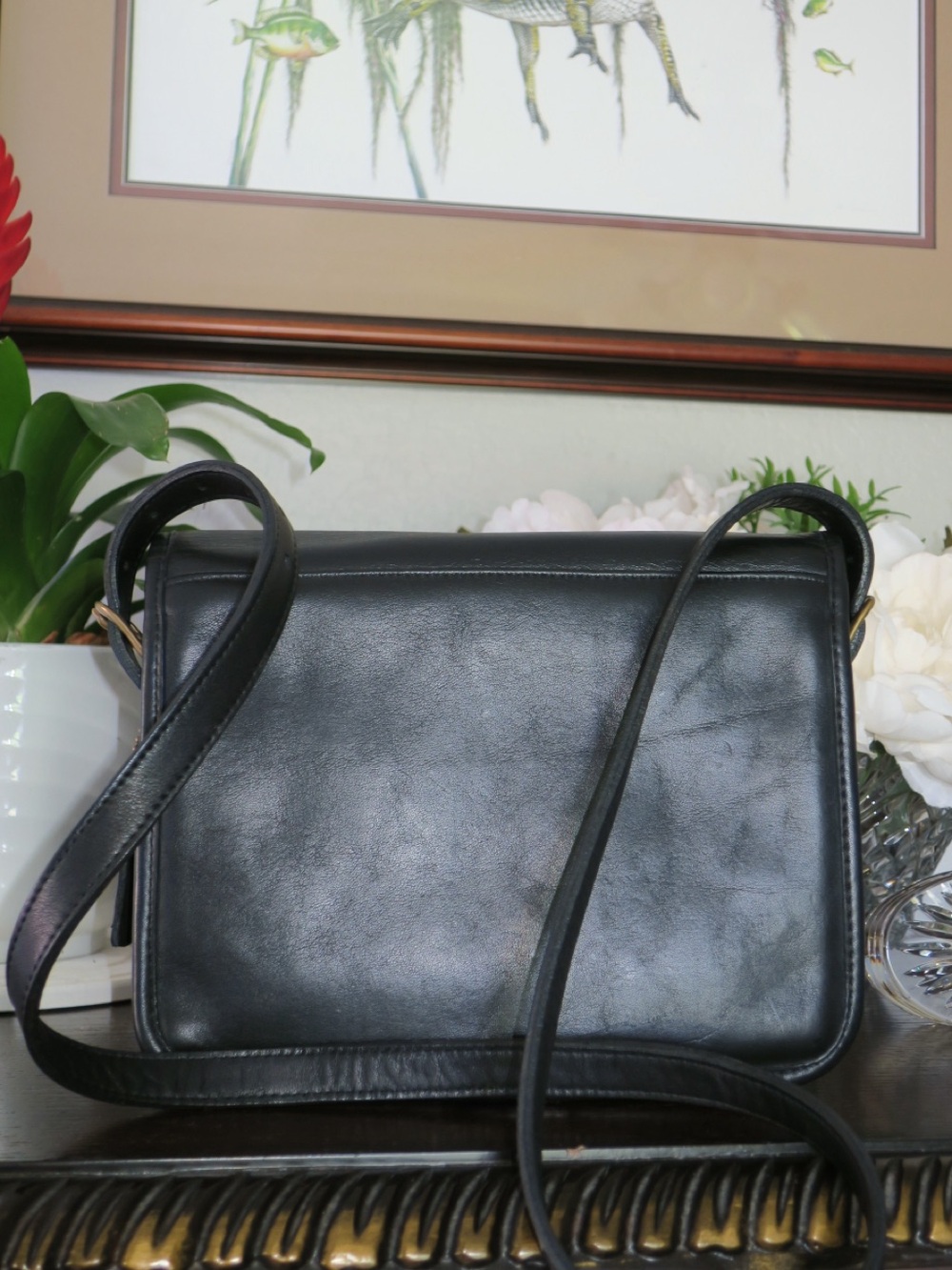 Vintage NYC Coach Black Saddle Pouch - Picture 4 of 10